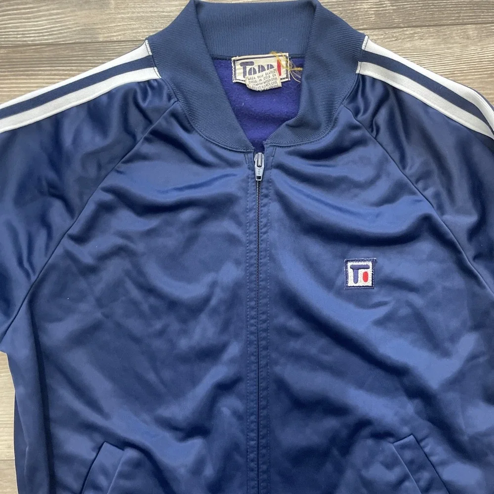 Vintage Todd 1 Track Jacket Size M – Blue & White‎ Stripes 1980s–1990s